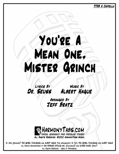 You're A Mean One, Mr. Grinch (arr. Jeff Bratz)