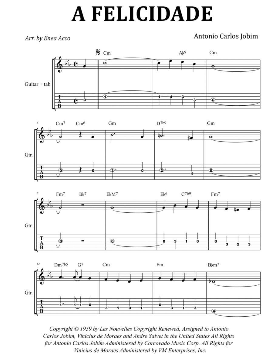 A Felicidade (arr. Enea Acco)