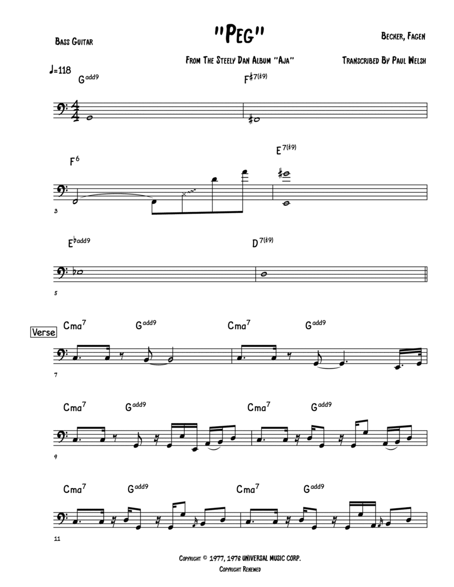 Peg (arr. Accubass)
