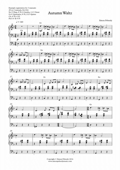 Autumn Waltz for Organ by Simon Peberdy