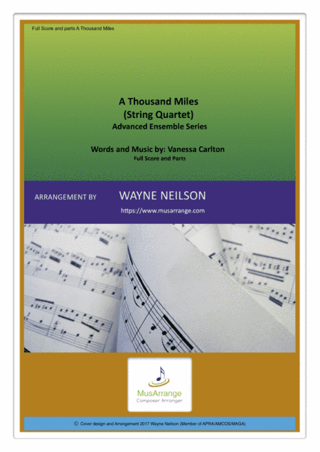 A Thousand Miles (arr. Wayne Neilson (APRA/AMCOS/MAGA))