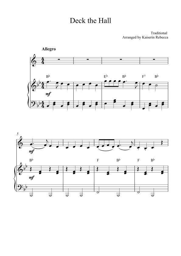 Deck the Hall (arr. Kaiserin Rebecca)