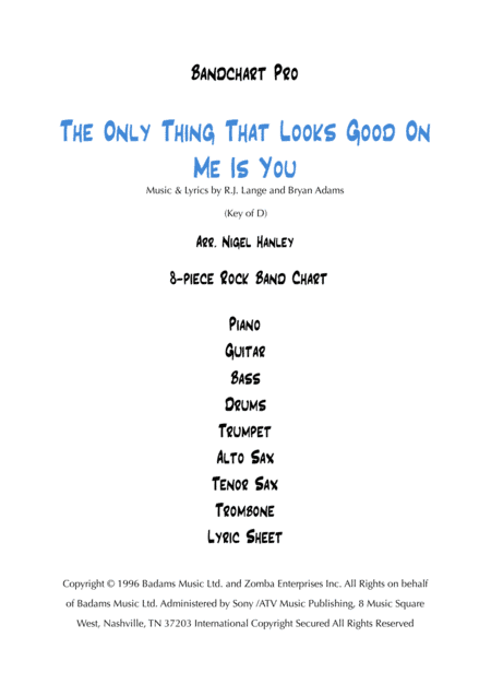 The Only Thing That Looks Good On Me Is You (arr. Nigel Hanley)