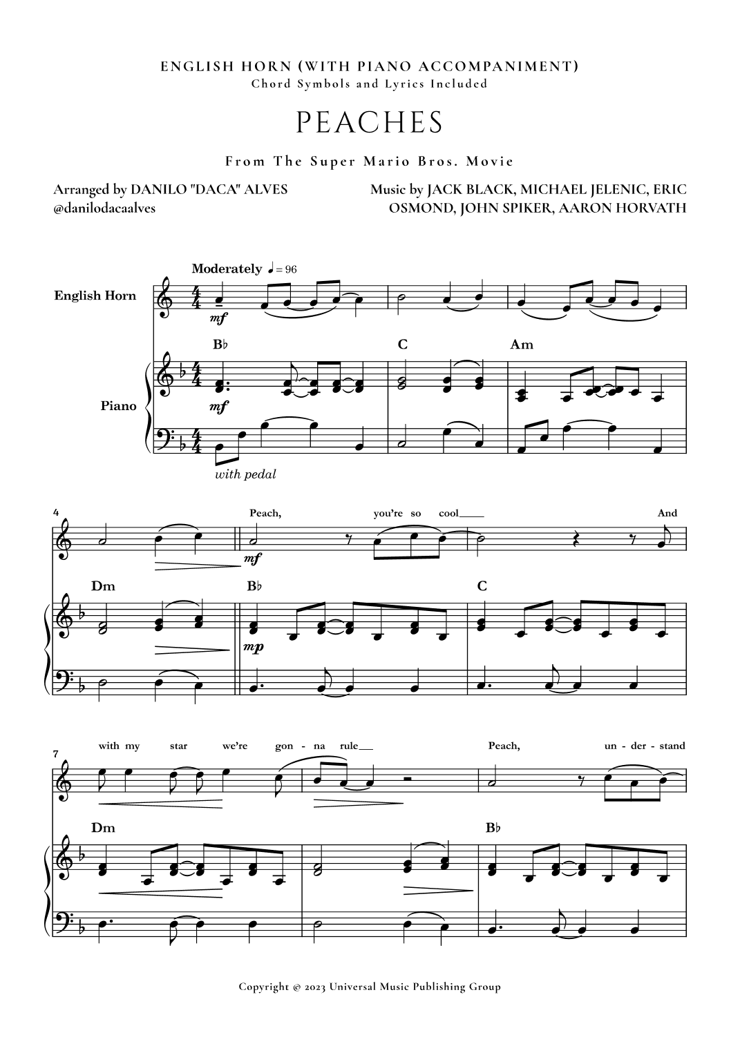 Peaches (arr. Danilo "Daca" Alves)