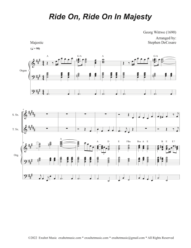 Ride On, Ride On In Majesty (Duet for Soprano and Tenor Saxophone) (arr. Stephen DeCesare)