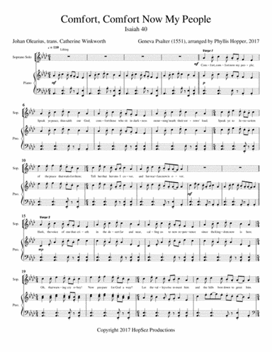 Comfort, Comfort Now My People - Soprano/Piano