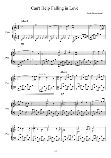 Can't Help Falling In Love (arr. Jamie Bossenbroek)