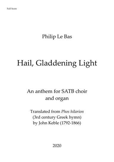 Hail, Gladdening Light