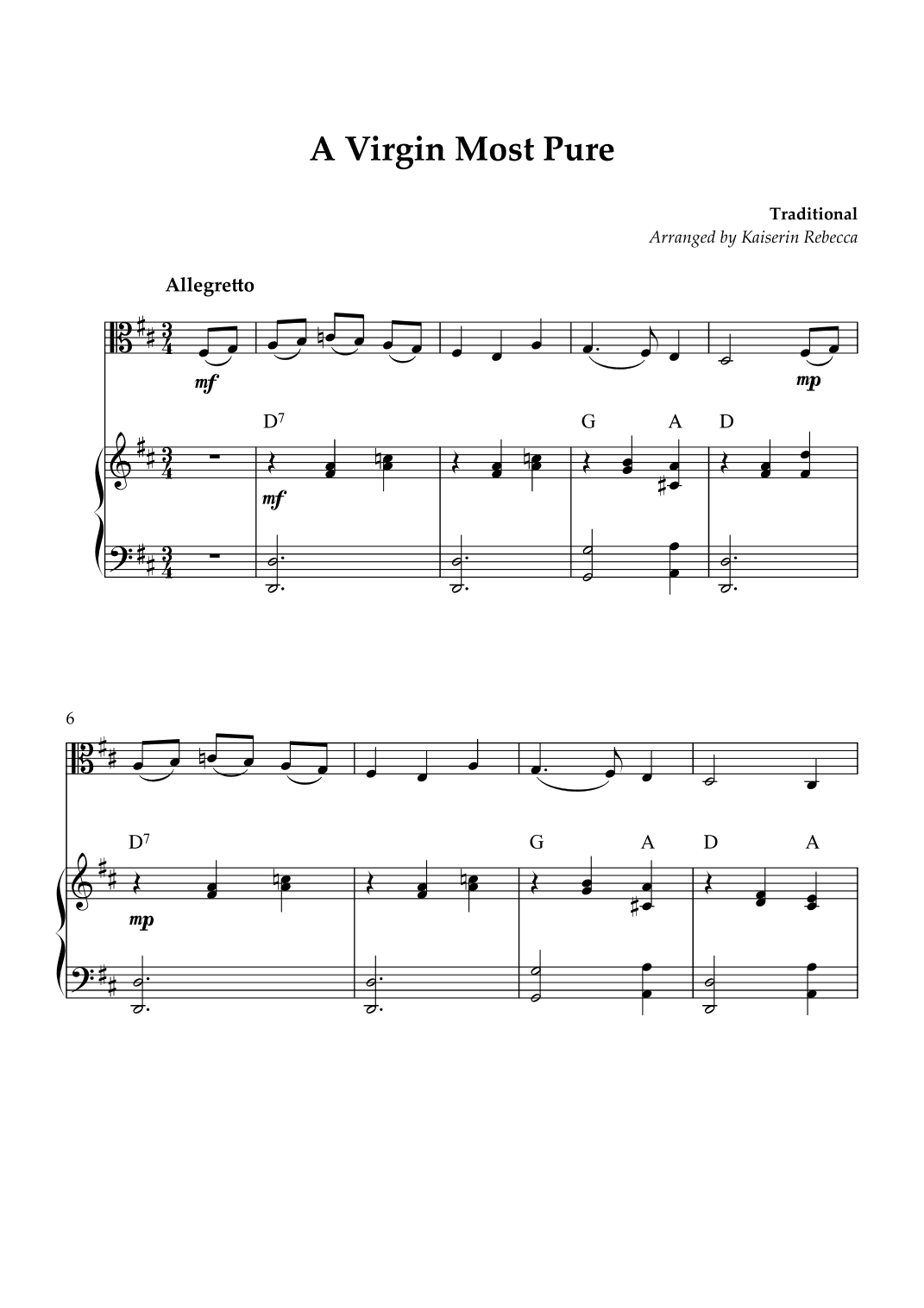 A Virgin Most Pure (arr. Kaiserin Rebecca)