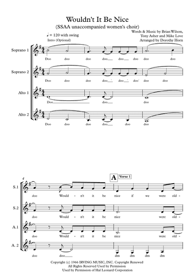 Wouldn't It Be Nice (arr. Dorothy Horn)