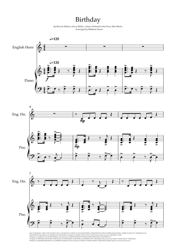 Birthday (arr. Matthew pyeon)