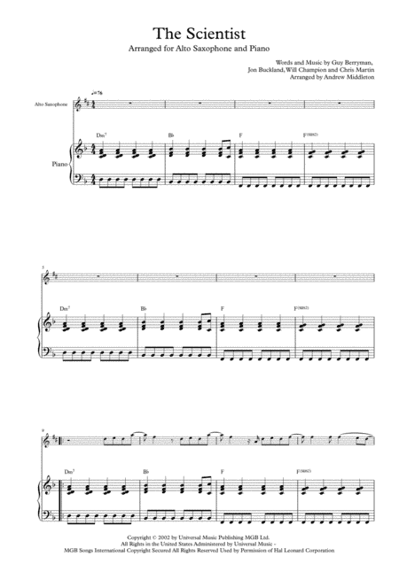 The Scientist (arr. Andrew Middleton)