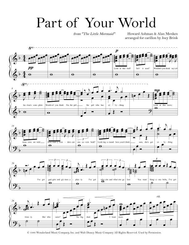 Part Of Your World (arr. Joey Brink)