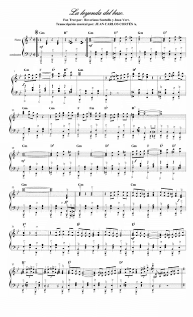 La leyenda del beso. Fox Trot por: Reveriano Soutullo Otero y Juan Bautista Vert Carbonell (arr. Juan Carlos Cortés A.)