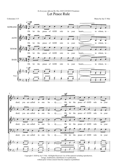 LET PEACE RULE (SATB)