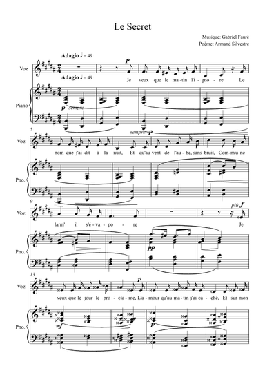 Le Secret (arr. Gabriel Fauré)