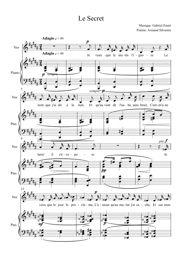 Le Secret (arr. Gabriel Fauré)
