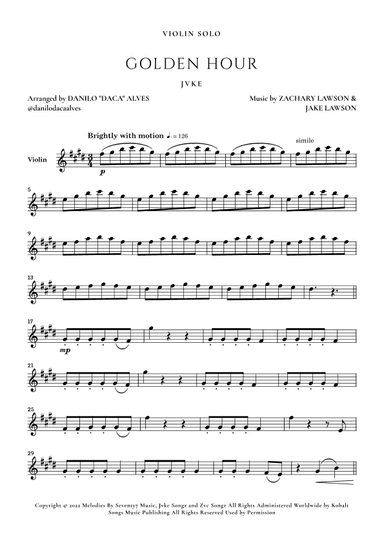 Golden Hour (arr. Danilo "Daca" Alves)