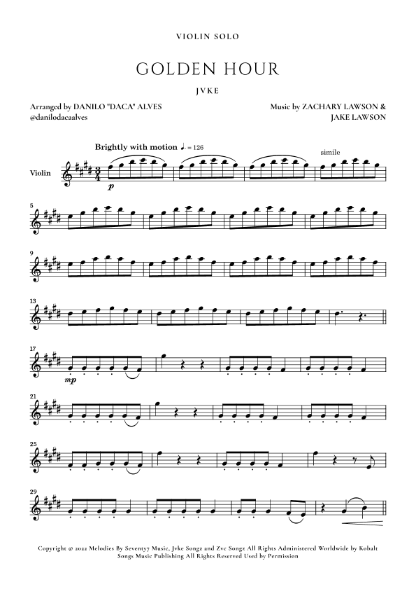 Golden Hour (arr. Danilo "Daca" Alves)