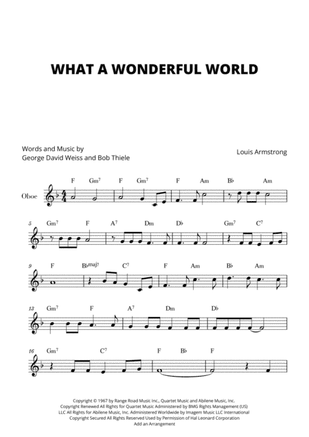 What A Wonderful World (arr. Cadenza Editions)