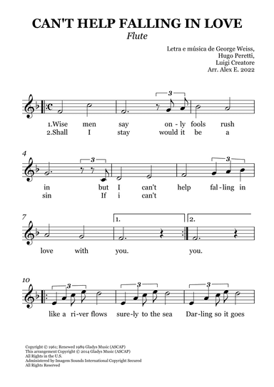 Can't Help Falling In Love (arr. Alex E.)