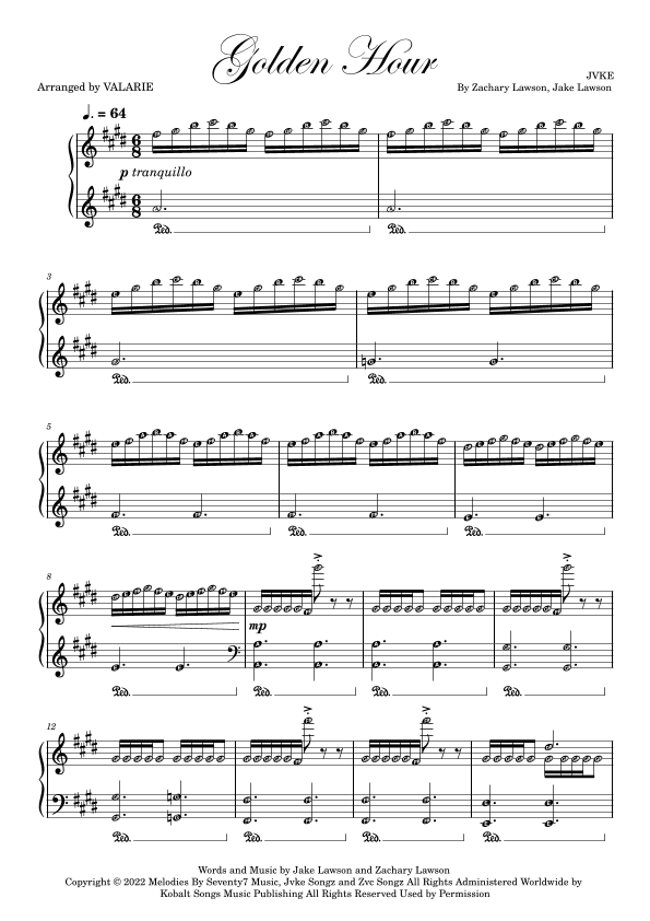 Golden Hour (arr. VALARIE)