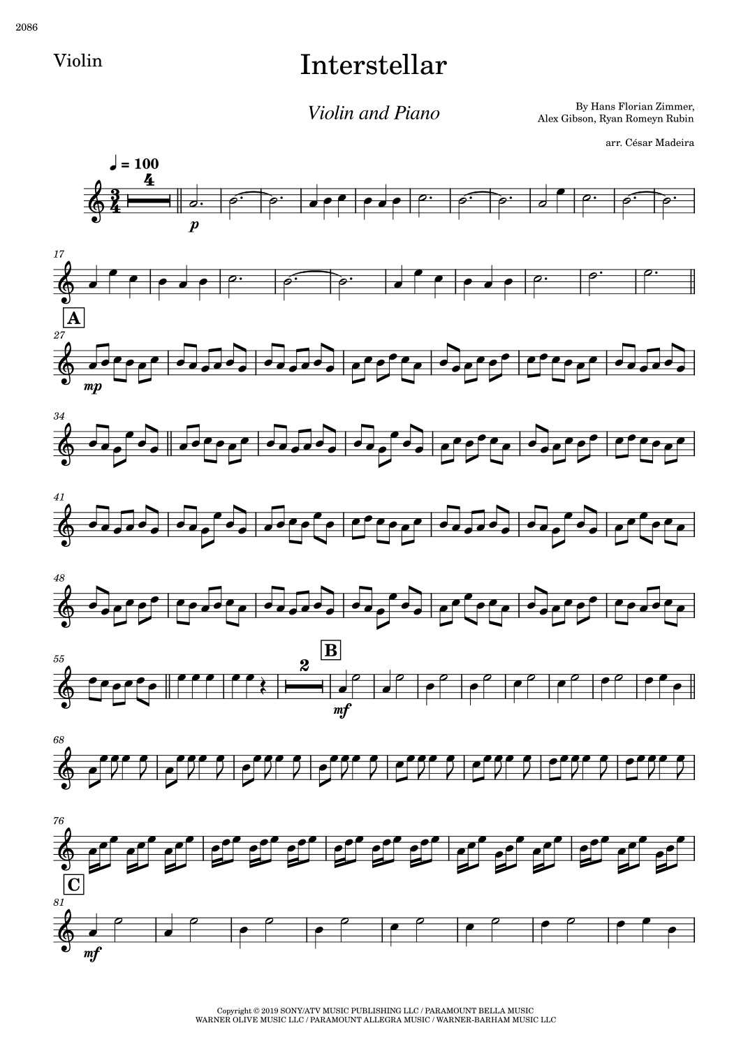 Interstellar (arr. César Madeira)