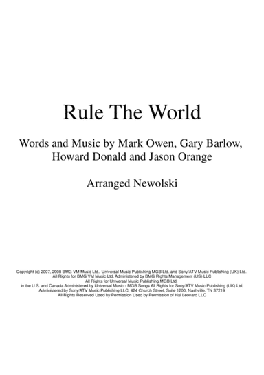 Rule The World (arr. Newolski)