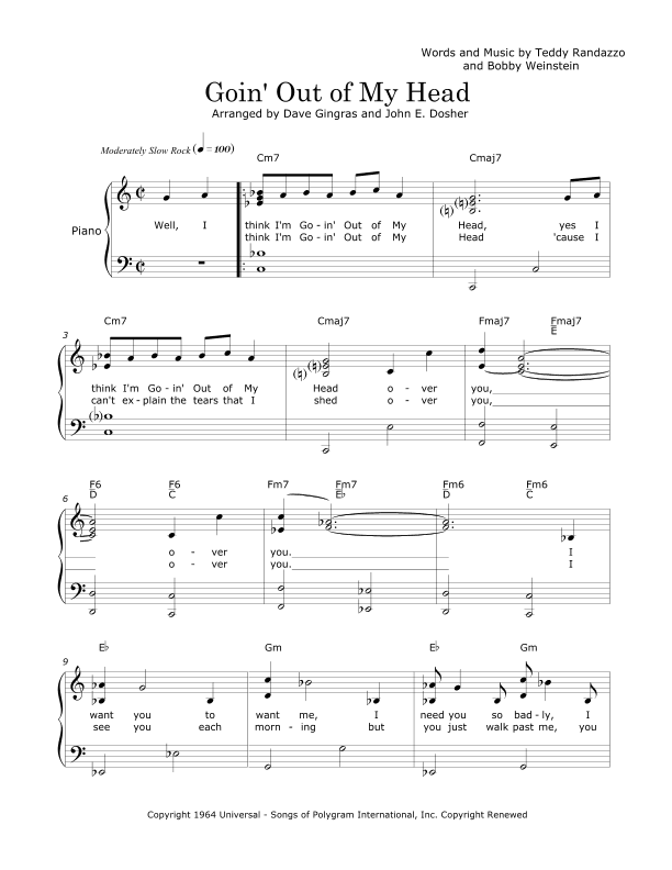 Goin' Out Of My Head (arr. David Lee Gingras and John E. Dosher)