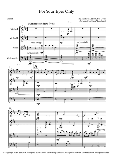 For Your Eyes Only (arr. Greg Woodward)