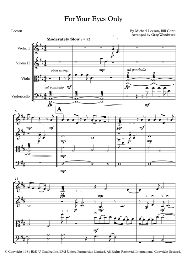 For Your Eyes Only (arr. Greg Woodward)