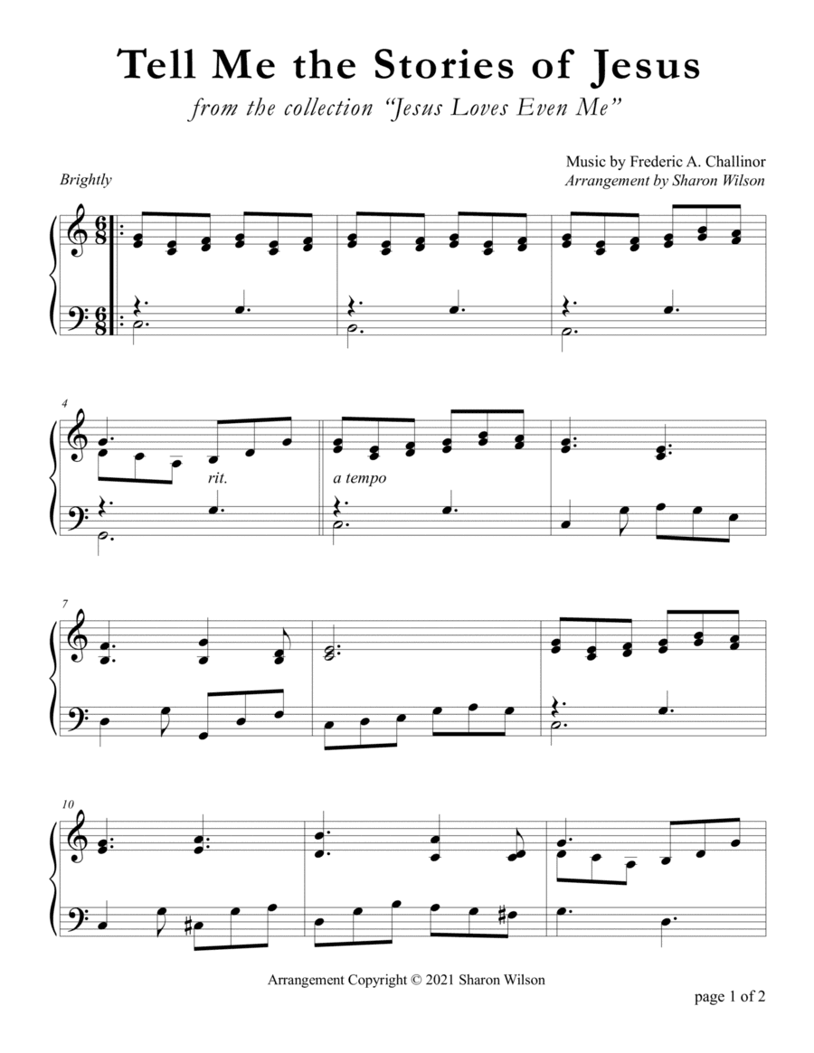Tell Me the Stories of Jesus (arr. Sharon Wilson)