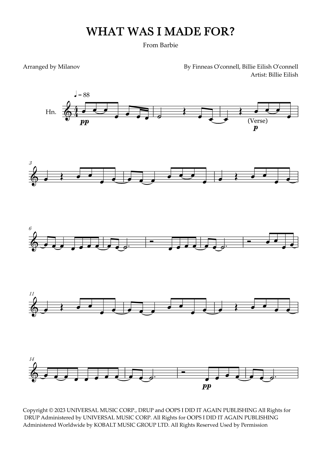 What Was I Made For? (arr. Milanov)