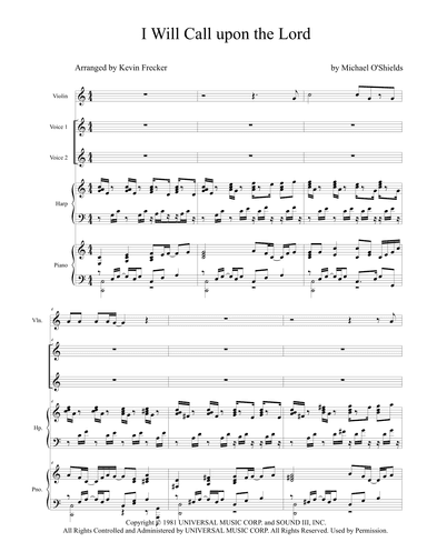 I Will Call Upon The Lord (arr. Kevin Frecker)