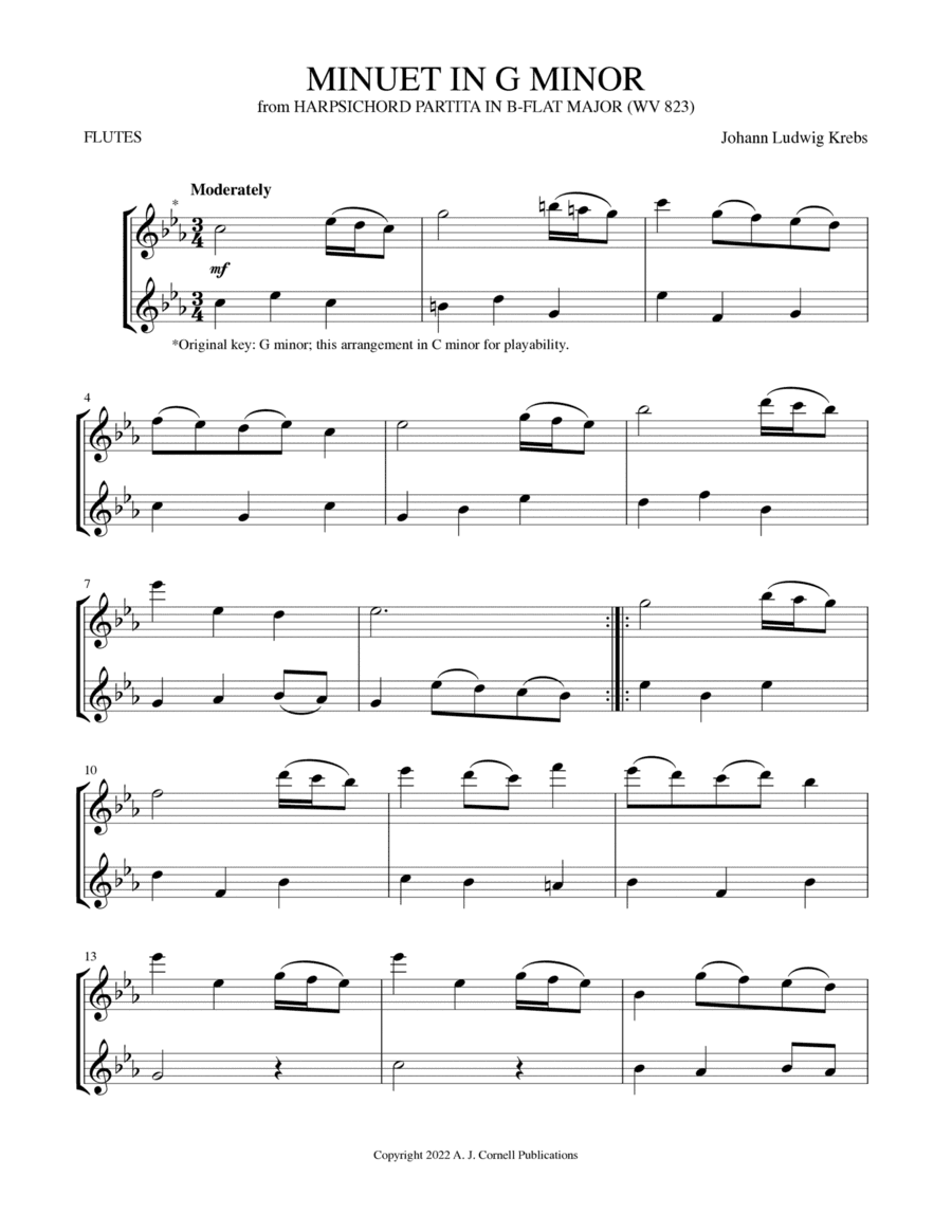 Minuet in G Minor (from Harpsichord Partita in B-flat Major) (arr. Mark Phillips)