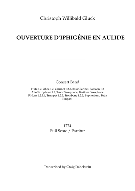 Ouverture d'Iphigénie en Aulide (arr. Transcribed by Craig Dabelstein)