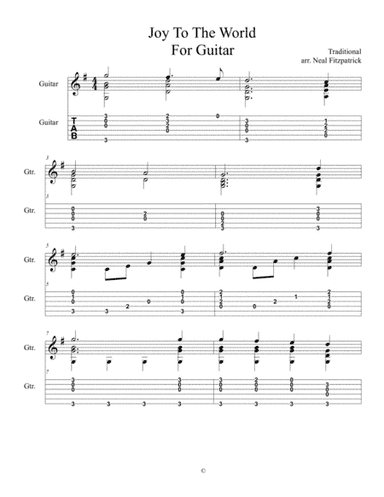 Joy To The World For Guitar (arr. Neal Fitzpatrick)