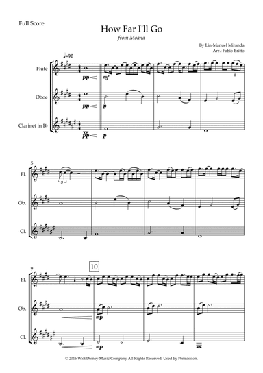 How Far I'll Go (arr. Fabio Britto)
