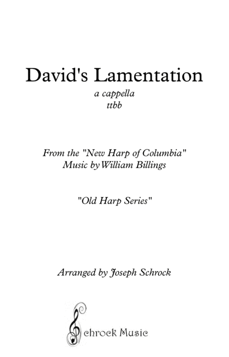 David's Lamentation (arr. Schrock Music)