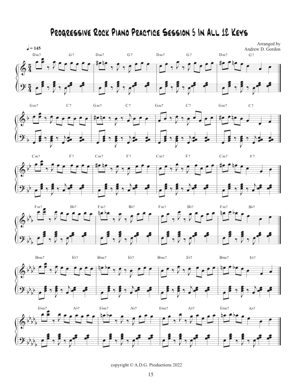 Progressive Rock Piano Practice Session 5 In All 12 Keys