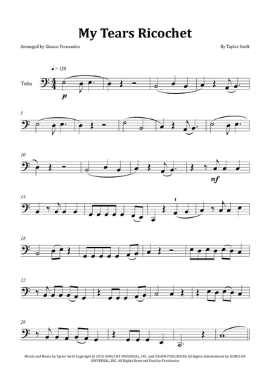 My Tears Ricochet (arr. Glauco Fernandes)