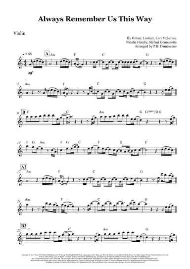 Always Remember Us This Way (arr. P.H. Damasceno)
