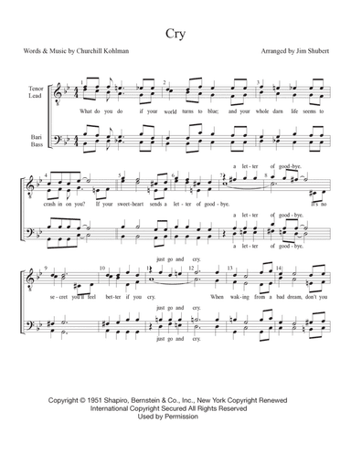 Cry (arr. Jim Shubert)