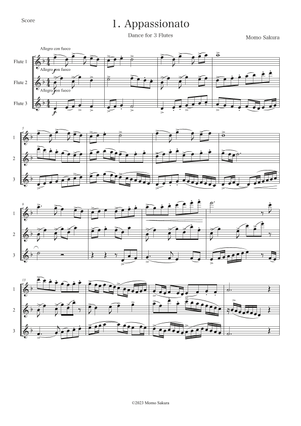 1. Appassionato ~Dance for 3 Flutes~