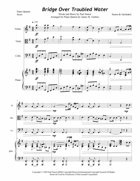 Bridge Over Troubled Water (arr. James M. Guthrie, ASCAP)