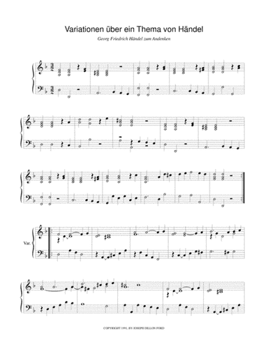 Variationen über ein Thema von Georg Friedrich Händel für das Cembalo (Variations on a Theme by G (arr. Joseph Dillon Ford)
