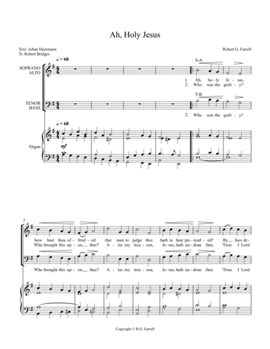 Ah, Holy Jesus (arr. Robert G. Farrell)