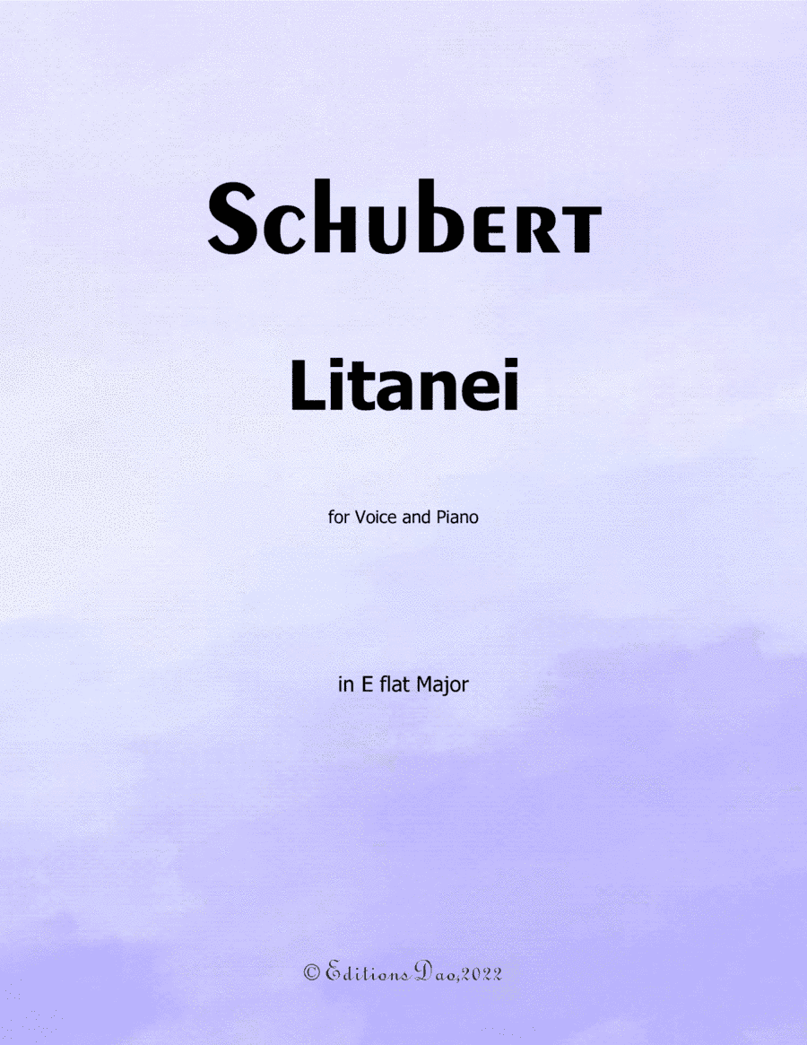 Litanei, by Schubert, in E flat Major (arr. Editions Dao)
