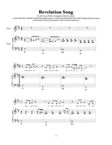 Revelation Song (arr. Ronnie Leyland)