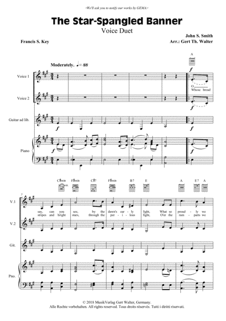 The Star-Spangled Banner (arr. Gert Th. Walter)